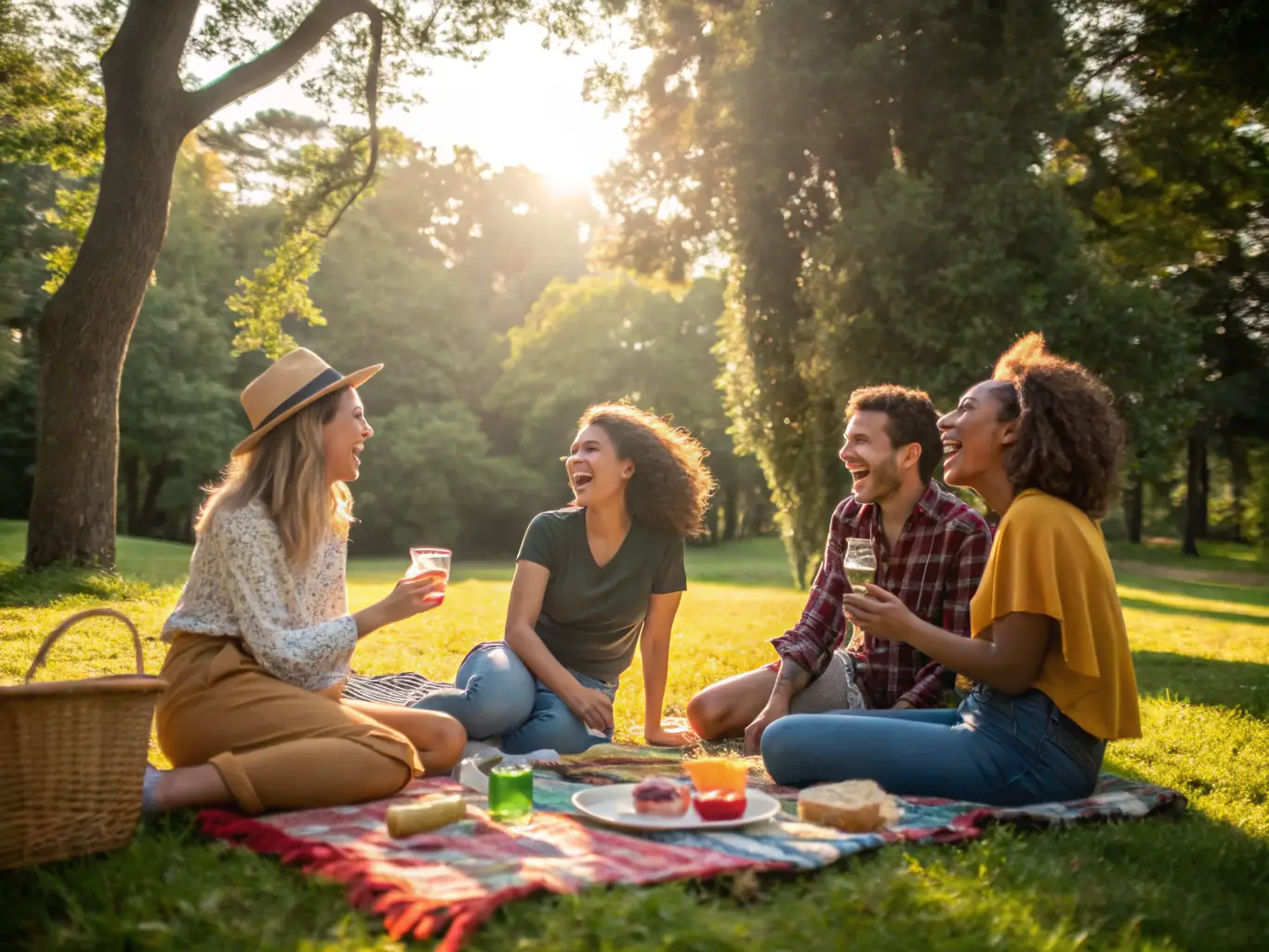 An image showing hospital staff relaxing and enjoying a recreational outing, such as a picnic or a guided tour, organized by ALSC ASS LOISIR CULTURE SPORT PERSONN HOSPITA to promote relaxation and social interaction.