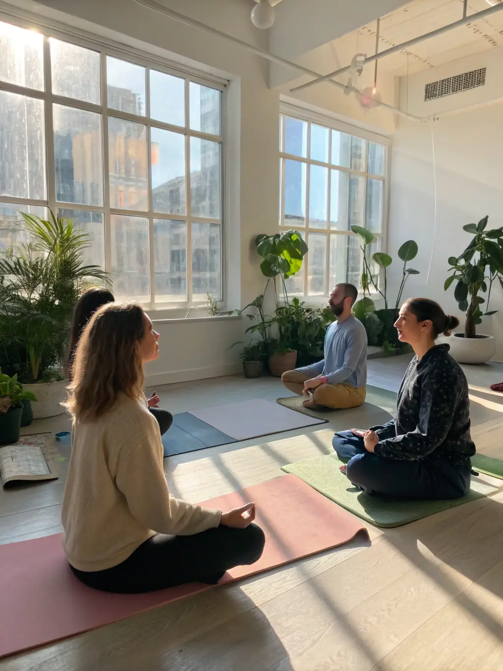 A photograph of a hospital staff member wearing a comfortable, branded t-shirt while participating in a yoga session organized by ALSC ASS LOISIR CULTURE SPORT PERSONN HOSPITA.